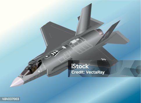 istock Detailed Isometric Illustration of an F-35 Lightning II Fighter 484037003