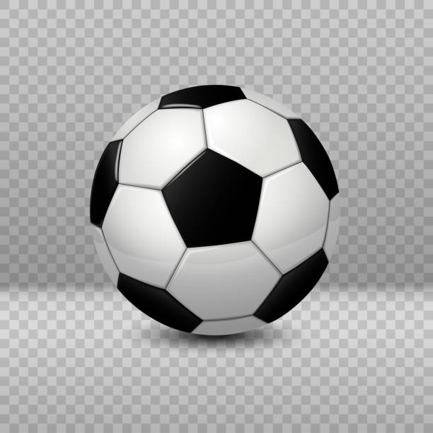 Detailed Soccer Ball isolated on transparent background Compatible with Adobe Illustrator version 10, No raster and is easy to edit, Illustration contains transparency and blending effects background of a classic black white soccer ball stock illustrations