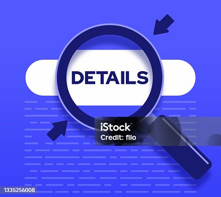 istock Details Magnifying Glass Fine Print Terms and Conditions Offer 1335256008