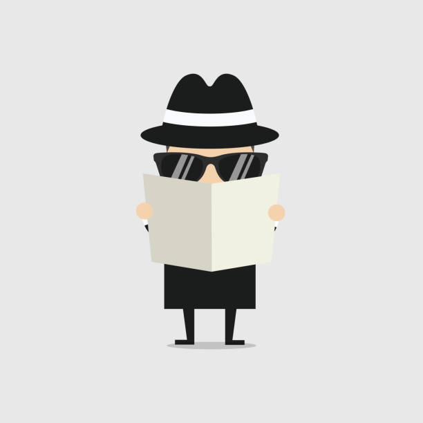 detective-spying-through-newspaper-vector-id903971972