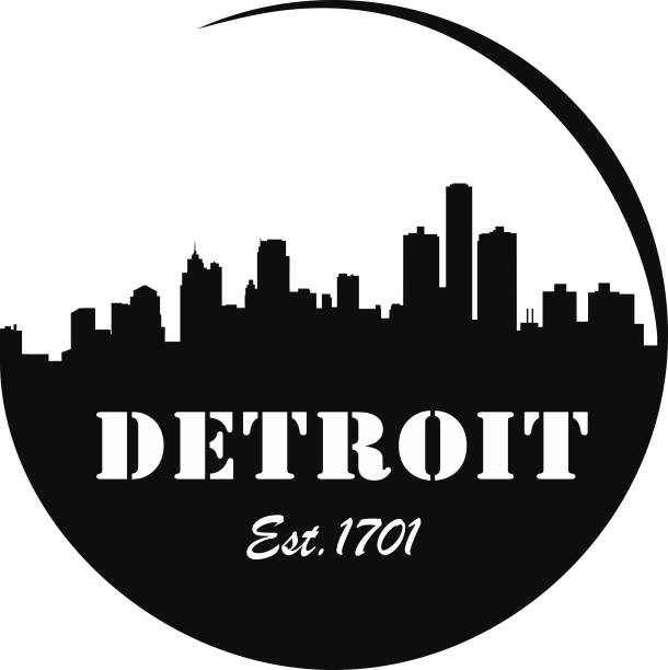 Detroit Skyline Logo vector art illustration