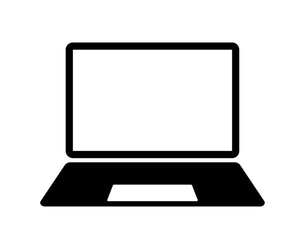 device of Laptop computer icon device of Laptop computer icon, symbol, sign laptop silhouettes stock illustrations