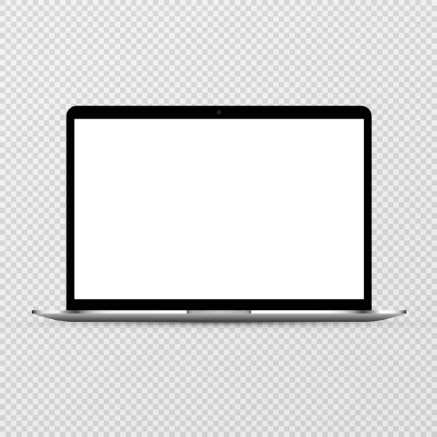 Device screen mockup. Laptop mockup with blank screen. Mock up for text or design. Device screen mockup. Laptop mockup with blank screen. Mock up for text or design. Vector. laptop borders stock illustrations