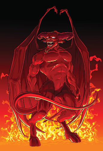 Devil in fire.