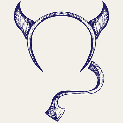 Devil's horns and tail