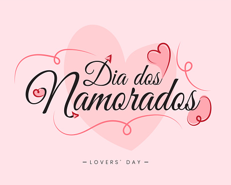 Dia dos Namorados June 12 Brazil Valentine's Lovers' Day heart typography text poster background art