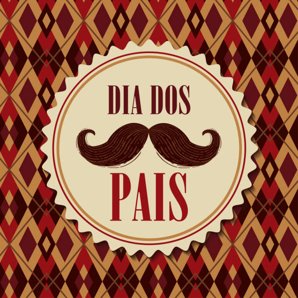 dia dos pais. father s day. brazilian portuguese lettering for fathers love. pai, te amo vector. - dia dos pais 幅插畫檔、美工圖案、卡通及圖標