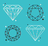 istock Diamond Gem Line Drawings 1013939672