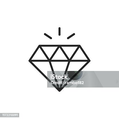 istock Diamond Line Icon. Editable Stroke. Pixel Perfect. For Mobile and Web. 1172210091