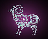 Illustration of Diamond sheep. symbol of 2015 year