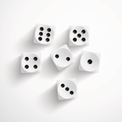 Vector illustration of set of white dices vector