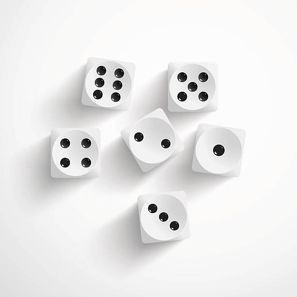 Dice on white background Vector illustration of set of white dices dice stock illustrations