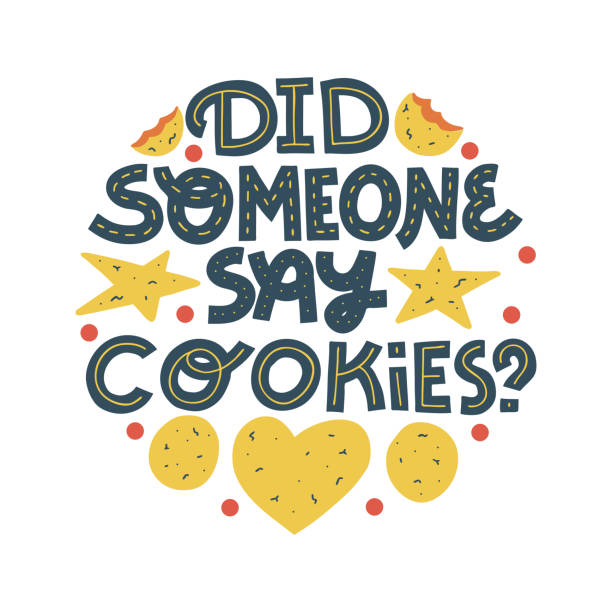 czy ktoś powiedział ciasteczka? - zabawny cytat z napisem cookie - crumble stock illustrations
