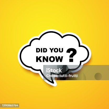 istock Did you know cloud speech bubble illustration 1390865764