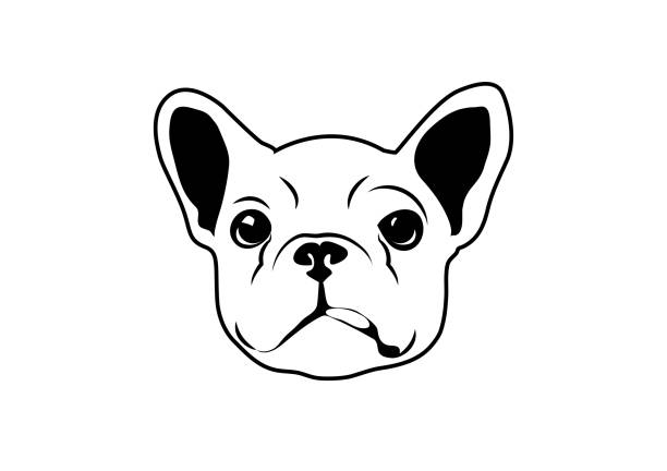 Die Cut French Bulldog Art. vector art illustration