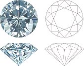 istock Different angles of a diamond in color and black and white 466123518