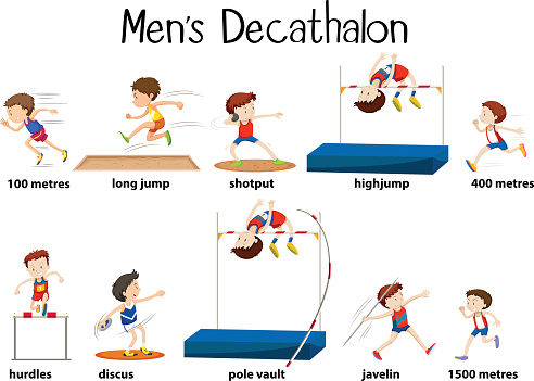 Different kind of men's decathalon