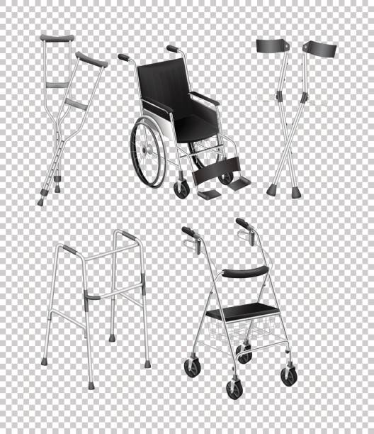 歩行器 イラスト素材 シルバーカー 杖 乳母車 Istock
