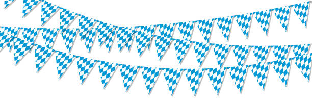 different Oktoberfest garlands 2020 2021 different Oktoberfest 2020 2021 garlands having blue and white checkered pattern oktoberfest stock illustrations