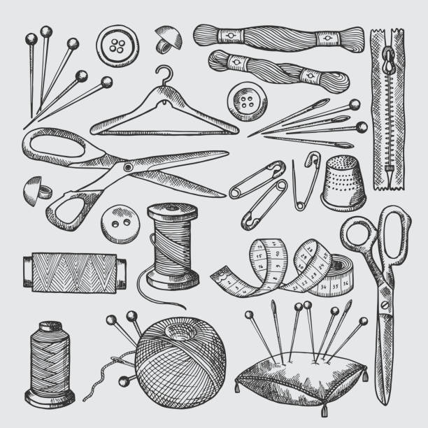 Royalty Free Sewing Tools Clip Art, Vector Images & Illustrations - iStock