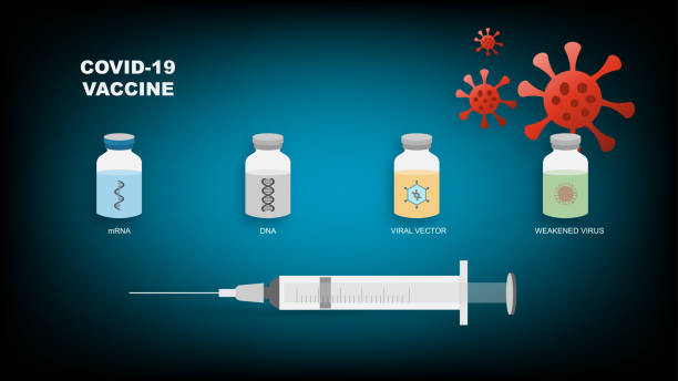 Different types of coronavirus or covid-19 vaccines vector art illustration