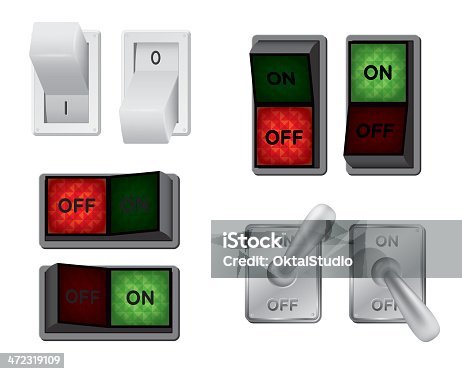 istock Different types of switches illustrated 472319109