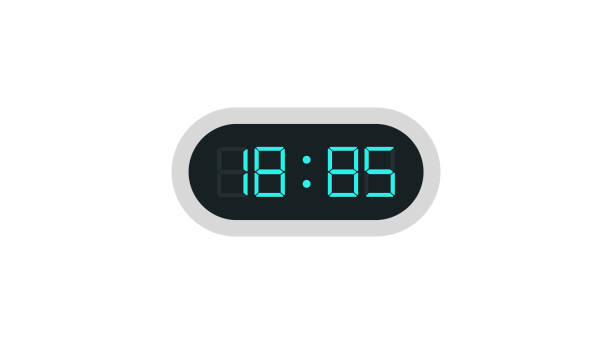 Digital clock icon vector art illustration