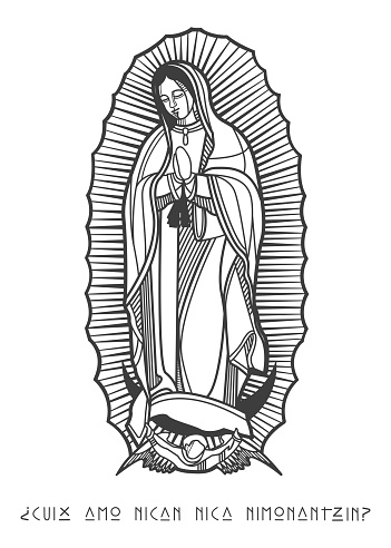 Digital illustration of Our Lady of Guadalupe