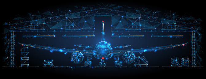 Digital image of airplane maintenance concept