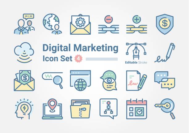 Digital Marketing icon set 4 Digital Marketing icon set 4 bowser stock illustrations