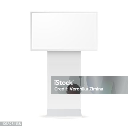istock Digital signage monitor white mockup 1034254138