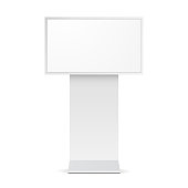 istock Digital signage monitor white mockup 1034254138