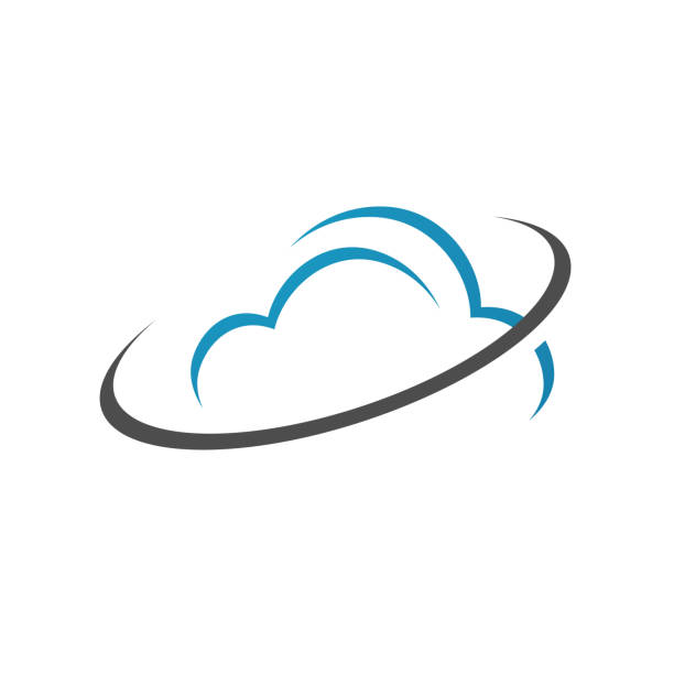 illustrazioni stock, clip art, cartoni animati e icone di tendenza di illustrazioni vettoriali del logo digital tech cloud - loghi streaming