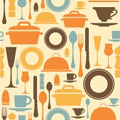 A repeatable pattern of dining icons. See below for an icon set of this file.