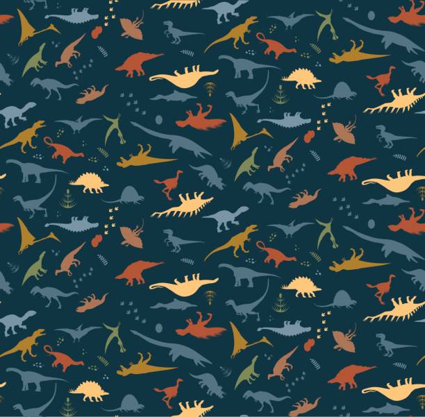 dino alphabet Seamless Patterns with Dinosaurs. Vector illustration. EPS 10 boys stock illustrations