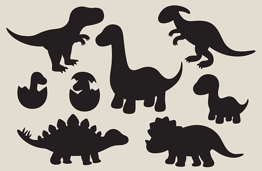 Dinosaur Silhouette Set Stock Illustration - Download Image Now - iStock