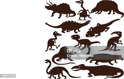 istock Dinosaur silhouettes 489517758