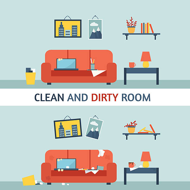 messy clean dirty clip vector illustrations cartoons cleaning before nathan naberius