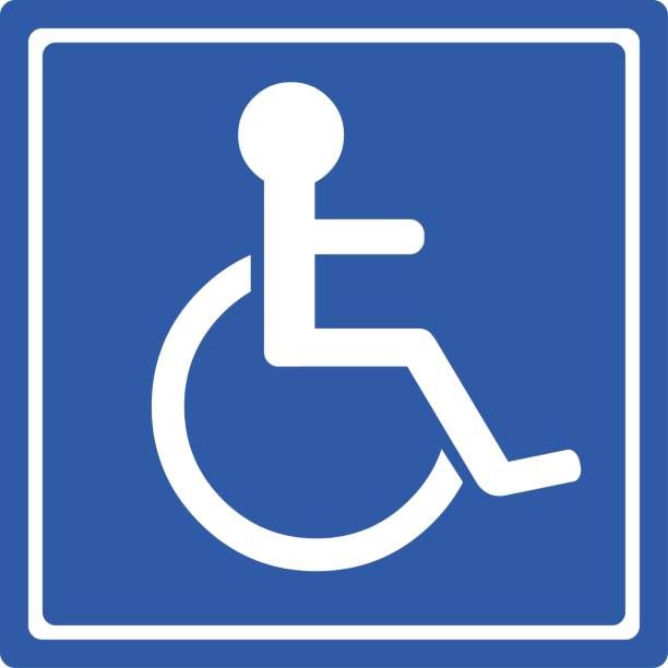 illustrations, cliparts, dessins animés et icônes de signalisation des zones pour personnes handicapées - handicap