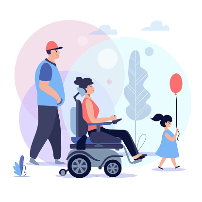 Disabled rehabilitation concept illustration.