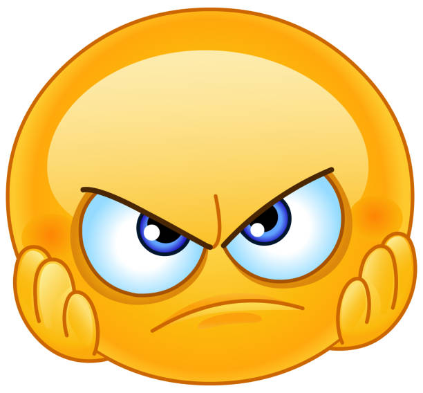 Disappointed emoticon Disappointed emoticon with hands on face angry face stock illustrations