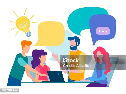 istock Discussion and communication in the office 1070519266