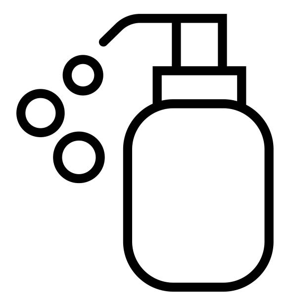 dispenser flat icon vector of personal protective equipment for hygienic and covid 19 prevention. vector art illustration