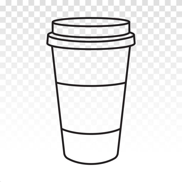 Disposable coffee paper cups line art icons for apps and websites Disposable coffee paper cups line art icons for apps and websites togo stock illustrations