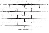Distress brick wall masonry overlay texture. Grunge urban dirty background. Aging stone template cover. EPS10 vector.