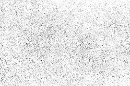Distressed black texture. Dark grainy texture on white background. Dust overlay textured. Grain noise particles. Rusted white effect. Grunge design elements. Vector illustration, EPS 10.
