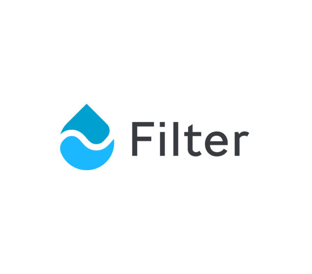 Divided drop icon. Water filter logo template, water purification abstract emblem. Aqua concept logotype design. Vector logo. vector art illustration