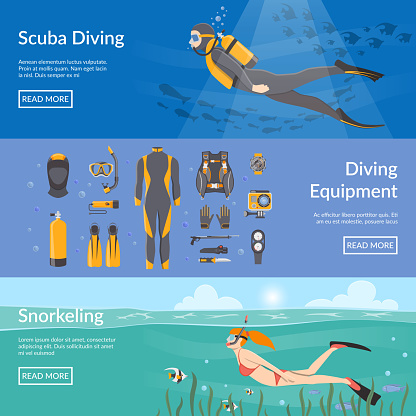 diving snorkeling banners