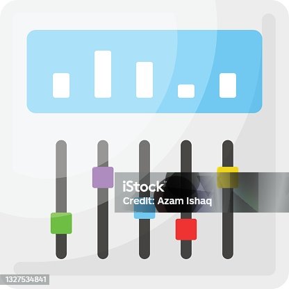 istock Dj Mixer Panel with button Concept Vector Color Icon Design, Video blogger Symbol, photographer or videography equipment Sign, Filmography and Cinematography Stock illustration 1327534841