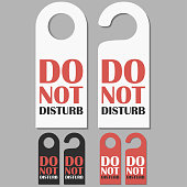 istock Do Not Disturb signs set. Hotel doors badge. Vector 1324234658